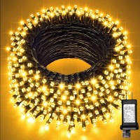 Jmexsuss 66Ft 200 Led Outdoor Christmas Lights, Warm White Christmas Tree Lights Plug In, 8 Modes Christmas String Lights For House Bedroom Wedding Party Indoor Ceiling Christmas Tree Decorations