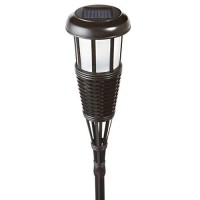 Newhouse Lighting Fltorch4-B Solar-Powered Flickering Flame Outdoor Island Torches, 4-Pack, Dark Chocolate,Black