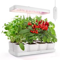 Growled 20W Full Spectrum Led Grow Light, Auto Timer, Suitable For 8 Pots, Easy Installation, Eu Reach Certified Safe Material