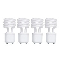 Goodbulb 13-Watt Cfl Light Bulbs - T2 Spiral Compact Fluorescent - Gu24 Light Bulb Base - 2700K Warm White Light - 800 Lumens - Pack Of 4 Bulbs