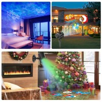 Ocean Wave Christmas Projector Lights Elec3 16 Slides 2 In 1 Pattern Projection Lights Decoration Landscape Lights Used Outdoo