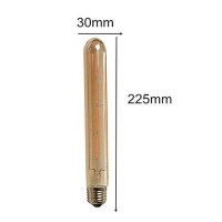 T30 Edison Led Long Bulb T30-225 4W Dimmable Vintage Light Bulb Long Tubular Vintage Led Light,E26/E27 Medium Base,Amber Glass,Warm White 2300K,4W(40W Equivalent),Dimmable,Pack Of 4