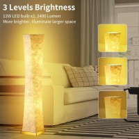 Chiphy Floor Lamp Dimmable 61 Tall Standing Lamp 3 Levels Adjustable Brightness 12Wx2 Led Bulbs Column Floor Light Wwhite