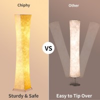 Chiphy Floor Lamp Dimmable 61 Tall Standing Lamp 3 Levels Adjustable Brightness 12Wx2 Led Bulbs Column Floor Light Wwhite