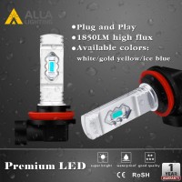 Alla Lighting 3600Lm H16 H8 H11 Led Fog Lights Bulbs, 8000K Ice Blue 12V Eti 56-Smd Drl(Daytime Running Ligihts) Replacement For Cars, Trucks, Xtreme Super Bright