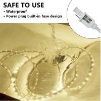 Surnie Led Rope Lights Outdoor Waterproof Warm White 50Ft Outside Bright Lighting Cuttable Connectable Flexible 110V Plug Thick Cool Clear Flat 3000K - Indoor Deck Patio Christmas Camping Decor