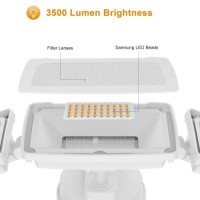 Lepower 3500Lm Dusk To Dawn Flood Light Outdoor,35W Led Flood Light, Outdoor Security Lights With Photocell, 3200K, Ip65 Waterproof, 3 Head, Exterior Flood Lights For Garden, Garage, House, Backyard