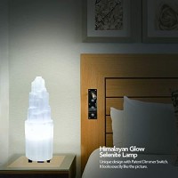 Himalayan Glow 1050 Natural Selenite Hand Curved Crystal Lamp With (Etl Certified) Dimmer Switch, 7-9 Inch, White