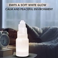 Himalayan Glow 1050 Natural Selenite Hand Curved Crystal Lamp With (Etl Certified) Dimmer Switch, 7-9 Inch, White