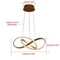 Houdes Pendant Lamp Led Island Lights Chandeliers Lighting For Kitchen Living Room Bedroom Vanity Light 3 Colors In One Lamp 3000K 4500K 6000K With Ul Certification 50Cm Black