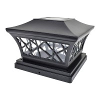 Iglow 8 Pack Black 6 X 6 Solar Post Light Smd Led Deck Cap Square Fence Outdoor Garden Landscape Pvc Vinyl Wood