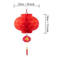 Favide 20 Pieces 10 Inch Chinese Red Paper Lanterns Festival Decorations For New Year, Spring Festival, Wedding And Restaurant