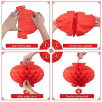 Favide 20 Pieces 10 Inch Chinese Red Paper Lanterns Festival Decorations For New Year, Spring Festival, Wedding And Restaurant