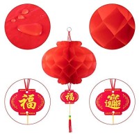 Favide 20 Pieces 10 Inch Chinese Red Paper Lanterns Festival Decorations For New Year, Spring Festival, Wedding And Restaurant