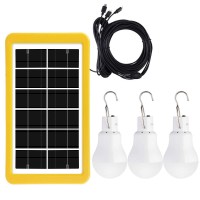 Solar Light Bulb Portable Solar Led Light Solar Panel Powered Rechargeable Lights With Light Sensor For Home Shed Barn Indoor Outdoor Emergency Hiking Tent Reading Camping Night Work Light(3Pack)