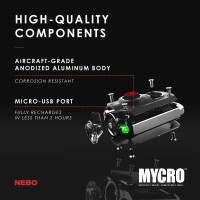 Nebo Mycro Rechargeable Led Keychain Light | Key Ring Flashlight Features 6 Light Modes,