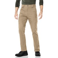 Cqr Mens Flex Stretch Tactical Pants, Water Resistant Ripstop Cargo Pants, Lightweight Edc Outdoor Hiking Work Pants, Flexy Straight Khaki, 42W X 30L