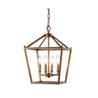 Jonathan Y Jyl7436B Pagoda Lantern Dimmable Adjustable Metal Led Pendant Classic Traditional Farmhouse Dining Room Living Room Kitchen Foyer Bedroom Hallway, 12 In, Antique Gold