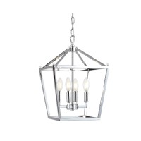 Jonathan Y Jyl7436C Pagoda Lantern Dimmable Adjustable Metal Led Pendant Classic Traditional Farmhouse Dining Room Living Room Kitchen Foyer Bedroom Hallway, 12 In, Chrome