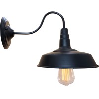 Brightess #8960 Indoor Outdoor Retro Black Barn Lamp Gooseneck Barn Lamp Industrial Vintage Farmhouse Wall Lamp Led Porch Lamp Fixtures Hardwired Finish