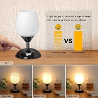 Boncoo Touch Control Table Lamp Dimmable Small Lamp Ambient Light With Opal Glass Shade Simple Night Light Modern Accent Lamp Bedside Nightstand Lamp For Bedroom Living Room, E12 Bulb Included