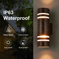 Housen Solutions Outdoor Light Fixture, Ip63 Waterproof Up Down Porch Lights Outdoor, Oil Rubbed Bronze Aluminum Exterior Lighting Fixture, Outdoor Lights For House