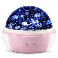 Star Night Light Projector For Girls, Mokoqi Toys For 3-8 Year Old Girls Star Sky / Sea Animal 2 In1 Night Lamps For Bedroom, Chirstmas Xmax Birthday Gifts For 2-10 Year Olds Kids Toddler Toys-Pink