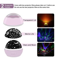 Star Night Light Projector For Girls, Mokoqi Toys For 3-8 Year Old Girls Star Sky / Sea Animal 2 In1 Night Lamps For Bedroom, Chirstmas Xmax Birthday Gifts For 2-10 Year Olds Kids Toddler Toys-Pink