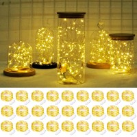 Smilingtown Starry Fairy String Lights 24 Pack 20 Ledstrand 72Ft Firefly Copper Wire Lights Battery Powered Lights For Wedding