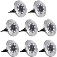 Aogist Solar Ground Lights,8 Pack In-Ground Lights 8 Led Garden Lights Patio Disk Lights Outdoor Landscape Lighting For Lawn Patio Pathway Yard Deck Walkway