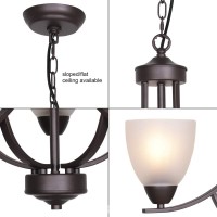 Vinluz 3 Light Shaded Contemporary Chandeliers With Alabaster Glass Oil Rubbed Bronze Modern Light Fixtures Ceiling Hanging Mid