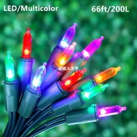 Jinbest 200 Led Multicolor Christmas Lights, Commercial Decorator Lights Green Wire 66 Ft, Ul Certified Always On Mini Light Set, For Indoor Outdoor Party, Garden, Patio.