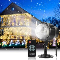 Christmas Projector Light Elec3 Outdoor Snowfall Led Projector Waterproof Rotating Snow Projection With Rf Remote Snow Decorative Projector For Christmas, Halloween Party, Wedding, Garden Decoration