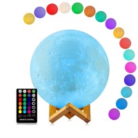 Moon Lamp, Logrotate Moon Light Lamps With Time Setting And Stand 3D Printing Led 16 Colors, Hung Up Decorative Night Lights For Baby Kids Friends Lover Birthday Gifts(Diameter 9.6 Inch)