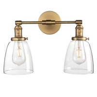 Phansthy Retro Industrial 2-Light Wall Sconces, Bathroom Vanity Light Fixtures, Wall Light With Dual 5.6