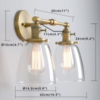 Phansthy Retro Industrial 2-Light Wall Sconces, Bathroom Vanity Light Fixtures, Wall Light With Dual 5.6