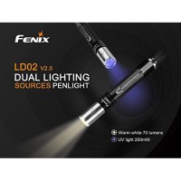 Fenix Ld02 V2.0 70 Lumen Neutral White/Uv Pen-Type Led Flashlight Bundle With Aaa Edisonbright Battery