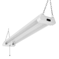 Maxxima 2 Ft Utility Led Shop Light Fixture 20 Watt Linkable Clear Lens 5000K Daylight 2500 Lumens Plug In Pull Chain I