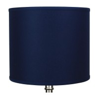 Fenchelshadescom 14 Top Diameter X 14 Bottom Diameter 12 Height Cylinder Drum Lampshade Usa Made Linen Navy Blue