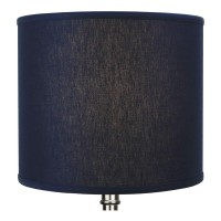 Fenchelshadescom 14 Top Diameter X 14 Bottom Diameter 12 Height Cylinder Drum Lampshade Usa Made Linen Navy Blue