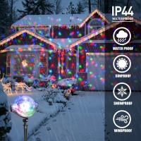 Vanthylit Christmas Projector Lights Multi Function Rotating Falling Snow Projector For Xmas Moving Points Landscape Lights For Home Yard Garden Party And For Show Club Pub