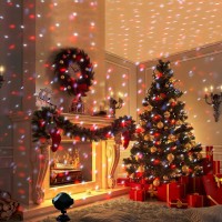 Vanthylit Christmas Projector Lights Multi Function Rotating Falling Snow Projector For Xmas Moving Points Landscape Lights For Home Yard Garden Party And For Show Club Pub