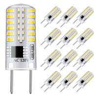 Dimmable G8 Led Bulbs Daylight White 6000K 3W Equivalent To T4 Bi-Pin Base 120V 20W-25W Halogen Bulbs For Under Cabinet Light, Under Counter Kitchen Lighting (12-Pack)