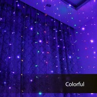 304 Led Window Curtain String Light, 9.8Ft X 9.8Ft, 8 Modes Setting Wedding Christmas Girls Bedroom Outdoor Indoor Wall Decoration Party Home Garden (Colorful)