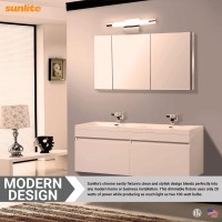 Sunlite 18-Inch Led Linear Vanity Light Fixture, 20 Watts, 1100 Lumens, 3000K Warm White, 80 Cri, Etl Listed, White, For Hotels, Restaurants & Commercial Use