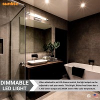 Sunlite 18-Inch Led Linear Vanity Light Fixture, 20 Watts, 1100 Lumens, 3000K Warm White, 80 Cri, Etl Listed, White, For Hotels, Restaurants & Commercial Use