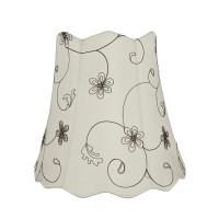 Aspen Creative 34064 Transitional Scallop Bell Shape Spider Construction Lamp Shade In Off White, 16