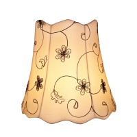 Aspen Creative 34064 Transitional Scallop Bell Shape Spider Construction Lamp Shade In Off White, 16