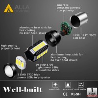 Alla Lighting 2800Lm Ba15S 1156 Led Bulbs, White Back-Up Reverse/Signal/Brake/Tail/Drl Lights 7506 P21W 1141 3497 1003 1073 199 2396 93 97 6000K Xenon Super Bright 12V 5730 33-Smd Upgrade