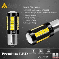 Alla Lighting 2800Lm Ba15S 1156 Led Bulbs, White Back-Up Reverse/Signal/Brake/Tail/Drl Lights 7506 P21W 1141 3497 1003 1073 199 2396 93 97 6000K Xenon Super Bright 12V 5730 33-Smd Upgrade